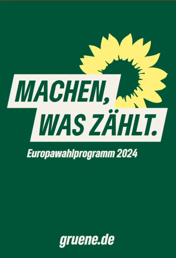 Deckblatt Wahlprogramm der Bündnis 90/Die Grünen mit dem Satz